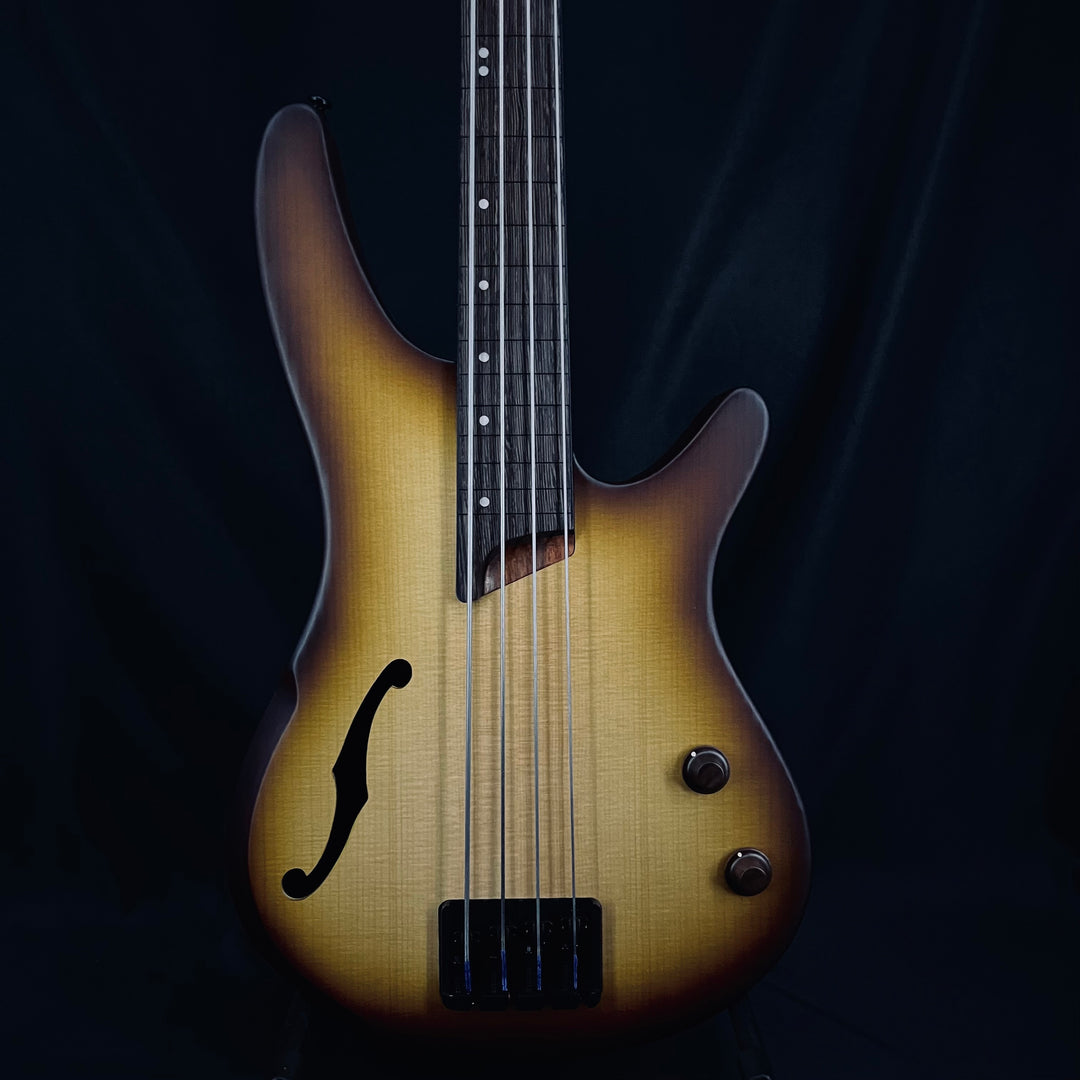SRH500F Fretless Semi Hollow Bass Natural Browned Burst – Shop